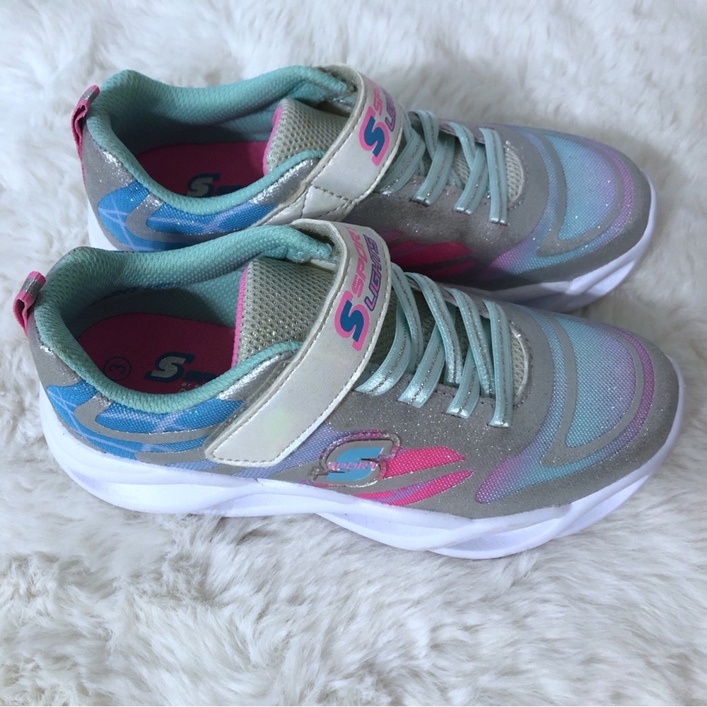 Sketchers Light Up Velcro Sneakers 3 Youth